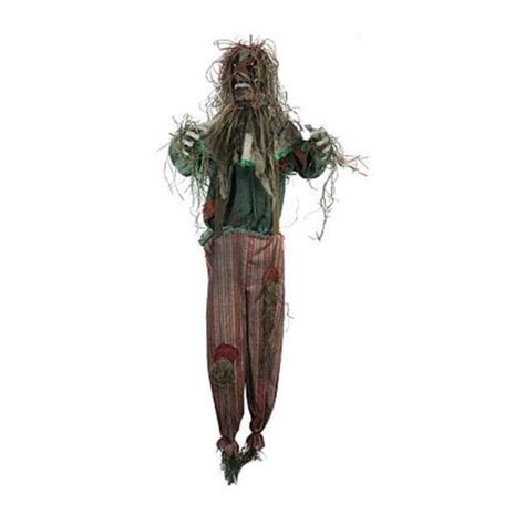 Sunstar 640044 5 Ft Animated Light Up Hanging Scarecrow Clown Green