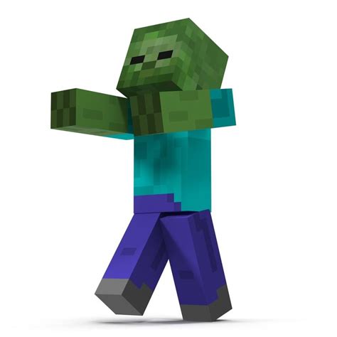 Minecraft Zombie Rigged 3d Model Minecraft Minecraft Characters Zombie