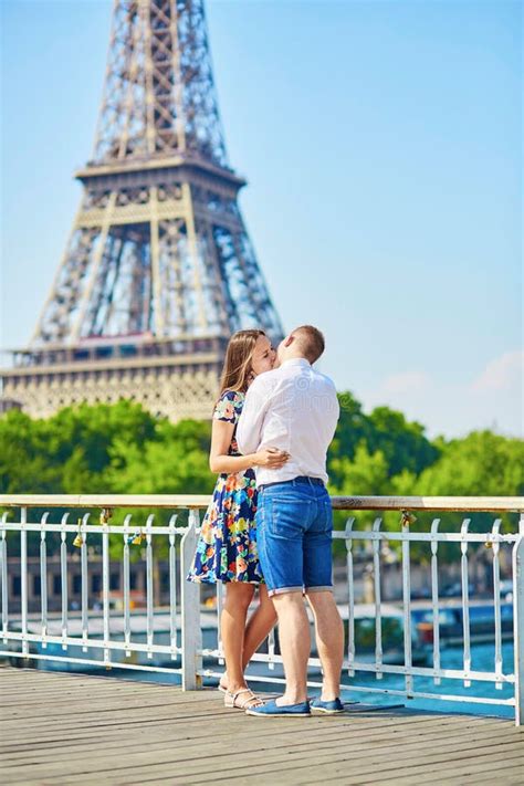 Young Couple Having A Date In Paris France Stock Image Image Of