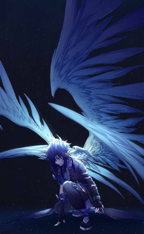 Ángel Alas Fantasía Dark Anime Anime Demon Boy Anime Angel