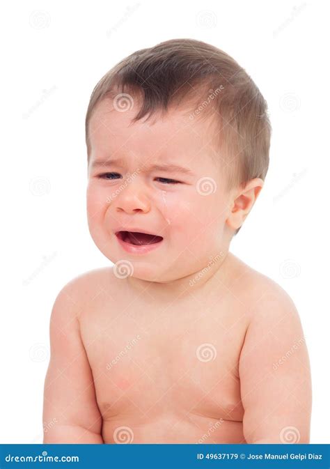 Cute Baby Crying Stock Image Image Of Cheerful Innocent 49637179