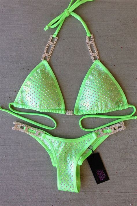 Lime Crystal Competition Bikini Custom Orders By Beachbabeswimwear