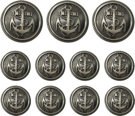 Grekywin Naval Anchor Button Circular Metal Vintage Button For Coat