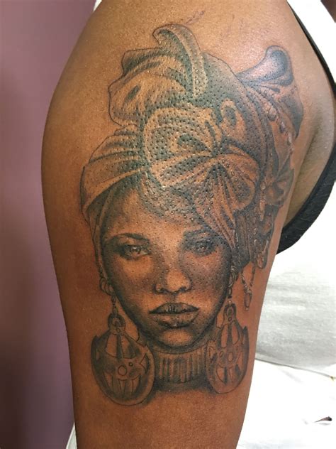African Woman Portrait Tattoo Portrait Tattoo Portrait Female Portrait