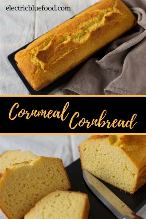 Vegan cornbread can be just as sweet and moist as traditional cornbread and this recipe really hits the spot. Cornmeal cornbread, a loaf that tastes like polenta - Electric Blue Food