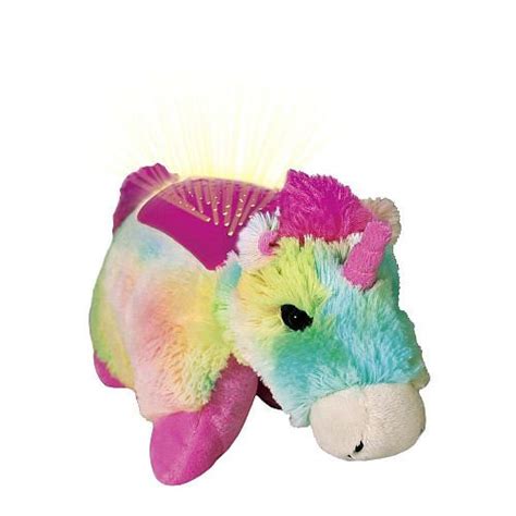 The pillow pet dreamlight unicorn lights up in amber, blue, and green and can be set to one color or to fade between all three colo.from 1166420952 www.worthpoint.com. Pillow Pets Dream Lites - Rainbow Unicorn | Animal pillows ...