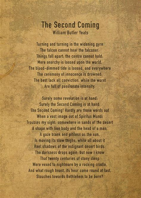 The Second Coming By William Butler Yeats Poem Classic Poetry On Old