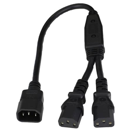 Buy 10a C14 To C13 2x Splitter Power Cords Black