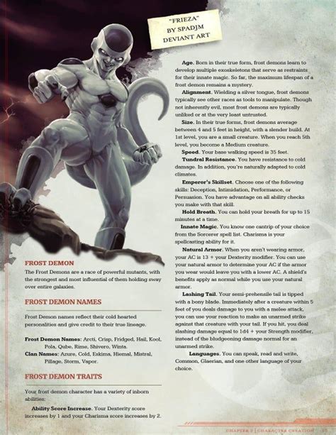 Discover hundreds of ways to save on your favorite products. Dragon Ball DnD Campaign Setting: Frost Demon Race [V1.5 ...