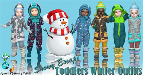 Annetts Sims 4 Welt Snowy Escape Toddlers Winter Outfit