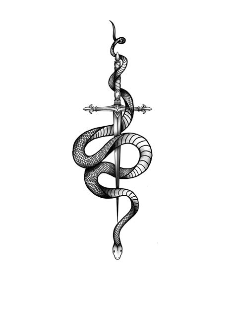 Snake Sword Tattoo Design Etsy