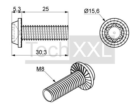 Central bolt ️ M8x25 0.21€ Profile technology - Item No 102548