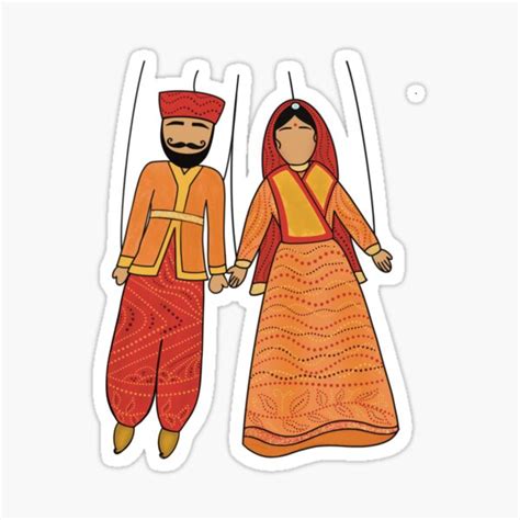 Rajasthani Puppets Indian Puppets Sticker Sticker For Sale By