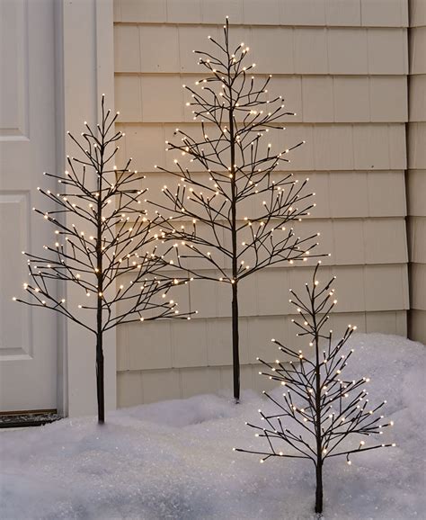 Lighted Outdoor Twig Trees With Timer In 2020 Decorating With