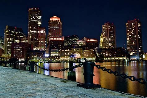 Boston Night View From The Pier Photograph By Frozen In Time Fine Art