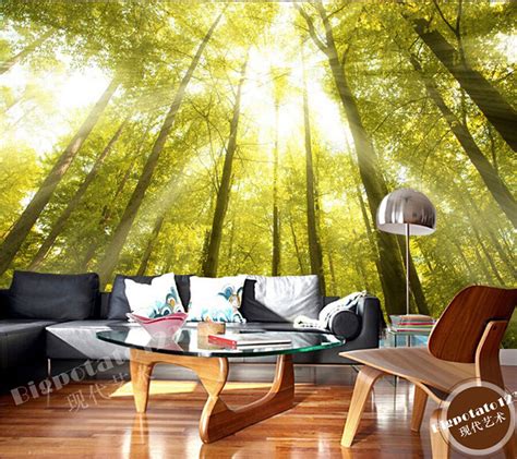 Custom Natural Wallpapersun Exposure Forest Landscape Murals For The