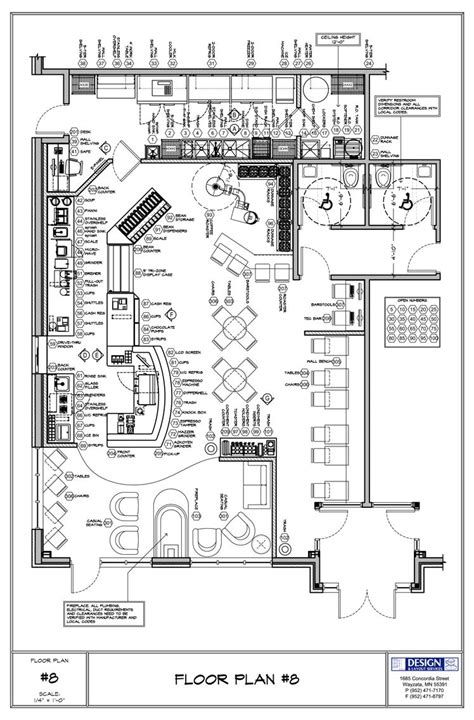 Coffee Shop Floor Plan Planos De Restaurantes Interiores De Tiendas