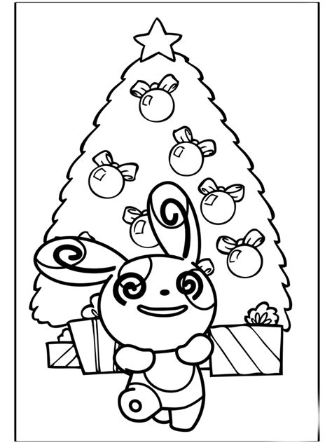 Pokemon Christmas Coloring Pages Sketch Coloring Page