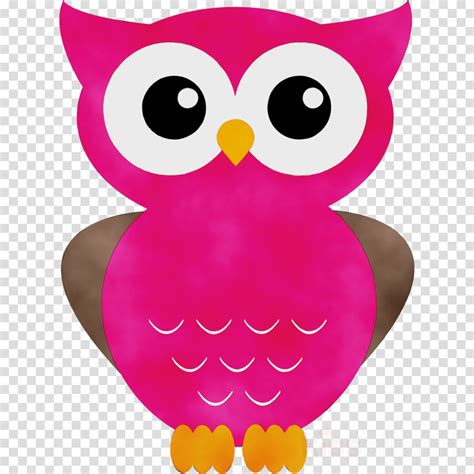 Owl Pink Clip Art Cartoon Bird Of Prey Clipart Owl Pink In 2020