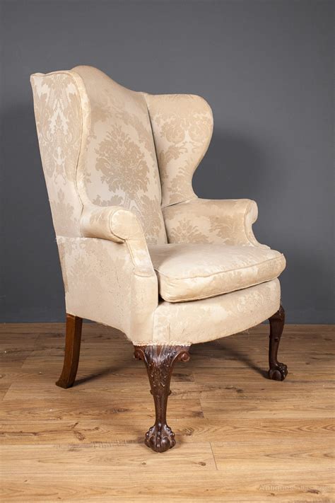 George III Style Wing Back Arm Chair - Antiques Atlas
