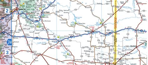 Map I 40 Interstate Highway California Arizona New Mexico Texas