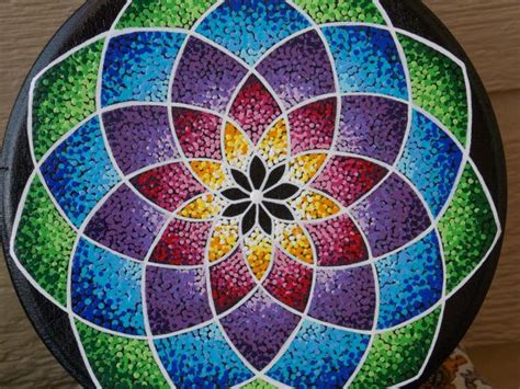 Mandala Painting Pointillism Mandala On Wood Hand By Kailascanvas