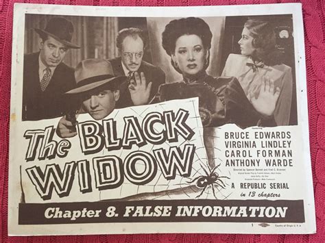 The Black Widow 1947 Republic Serial Titlelobbycard Bruce Edwards Carol