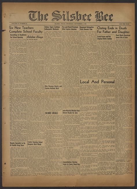 The Silsbee Bee (Silsbee, Tex.), Vol. 22, No. 24, Ed. 1 Thursday