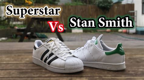 The adidas stan smith is a classic adidas tennis shoe, well known for its white and green colorway. Superstar vs Stan Smith | Adidas Comparison + On Feet ...