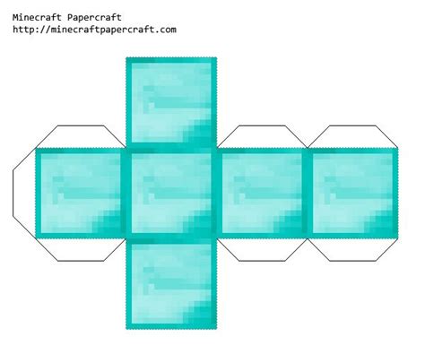 Papercraft Diamond Block In 2022 Minecraft Printables Minecraft