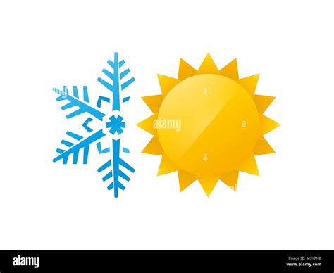 Snowflake And Sun Icon Stock Vector Image And Art Alamy