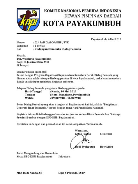 5.4 contoh surat duka cita (lelayu). SURAT KNPI