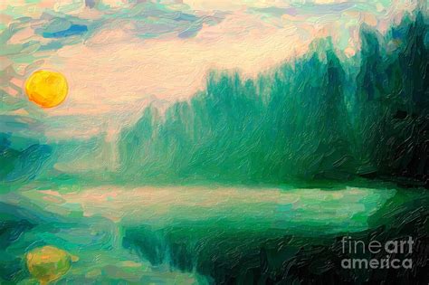 Misty Morning Painting By Celestial Images Fine Art America