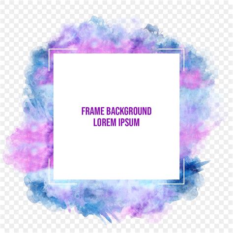 Square Frame Watercolor Png Picture Abstract Purple Background