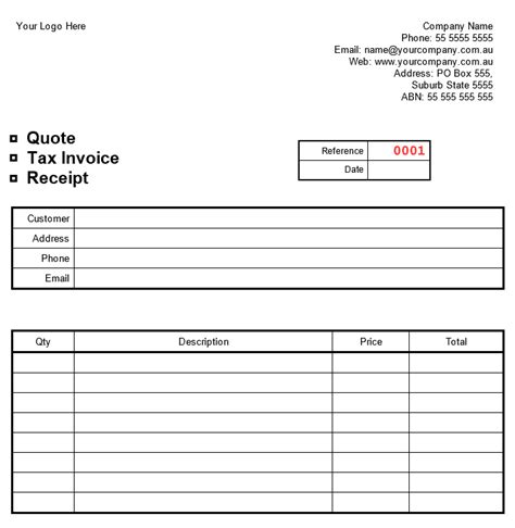 Editable Receipt Template Free