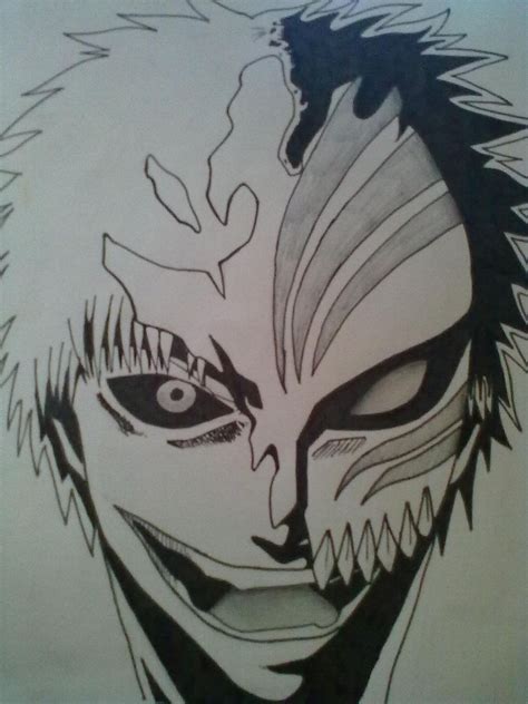 Easy Bleach Drawings Bleach Ichigo Hollow Mask By Cihiro97 Bleach
