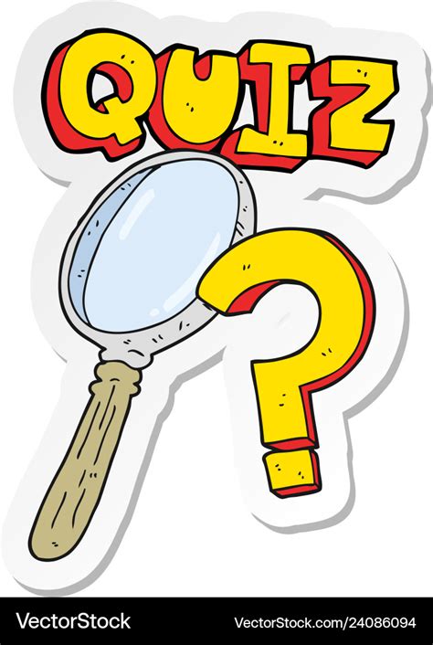 Sticker Of A Cartoon Quiz Symbol Royalty Free Vector Image