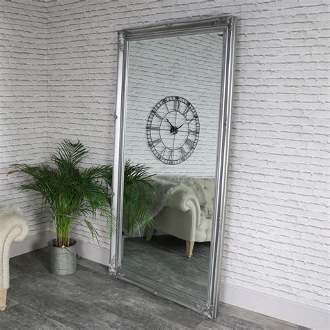 Extra Large Full Length Ornate Silver Wall Mirror Melody