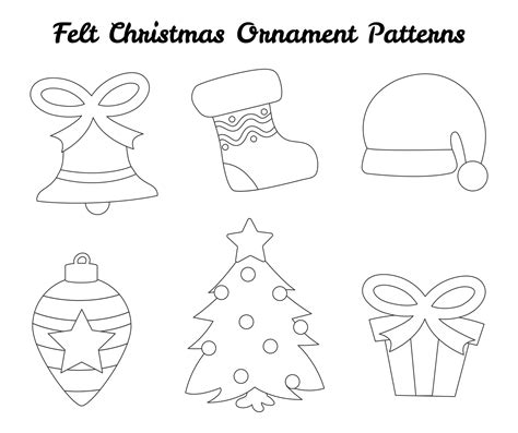 Felt Christmas Ornament Patterns 10 Free Pdf Printables Printablee