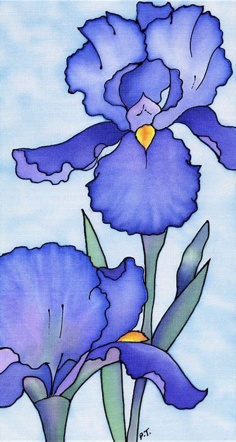 Cut dutch iris flowers when buds are showing halfway out of the green covering and the flower bud tip is starting to unfurl. Image result for Iris Flower Drawing Easy | Flores ...