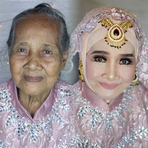 Before After Nenek Nenek Setelah Dimakeup Berubah Drastis