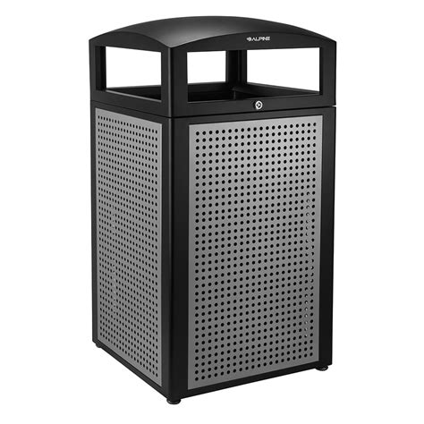 Don't detract from their appearance, enhance the with new era garden & patio decorative trash cans. Alpine Industries 471-40-SIL 40 gal Outdoor Decorative Trash Can - Metal, Silver