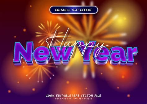 Premium Vector Happy New Year Text Style Effect Editable Font Template
