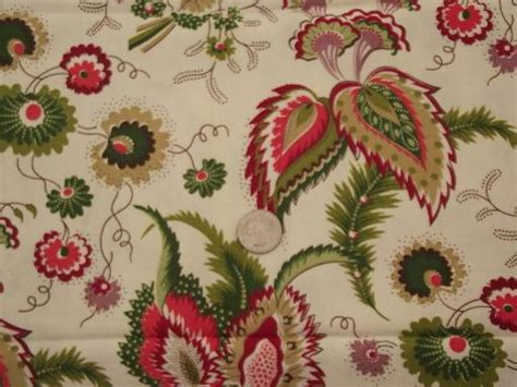 Vintage Floral Print Cotton Chintz Fabric Lot Crisp Polished Cotton