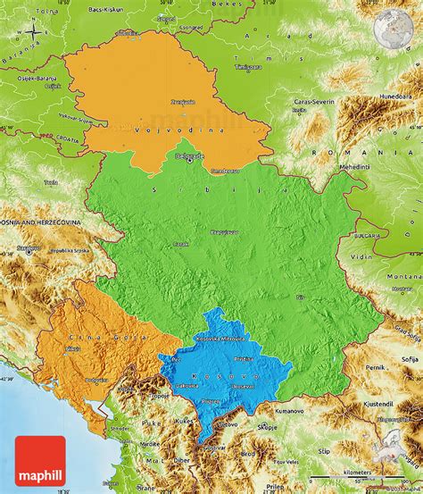 Political Map Of Serbia And Montenegro Physical Outside