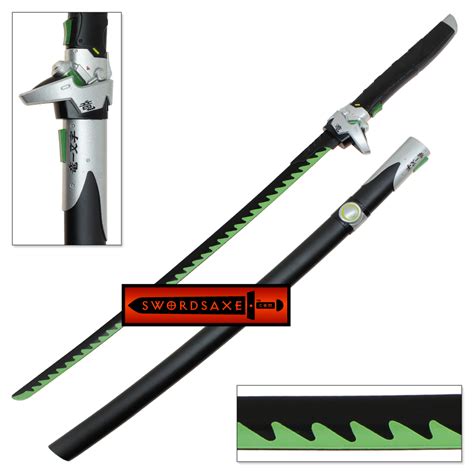 Black And Green Ninja Katana Futuristic Carbon Steel Replica Obx Vape