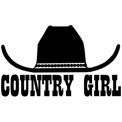 Cowboy Hat With Words Country Girl Sticker