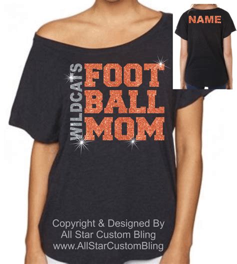 Custom Team Football Mom Dolman Off Shoulder Shirt Sports Mom Shirts