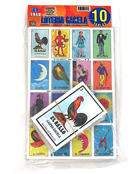 Mexican Loteria Gacela 10 Boards And Deck Of Cards Deck Of Cards
