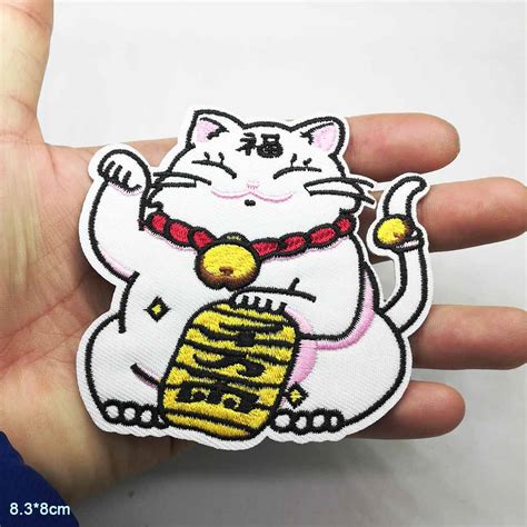 Lucky Fortune Cat Iron On Patches Embroidered Clothes Patch For Clothing Clothes Stickers